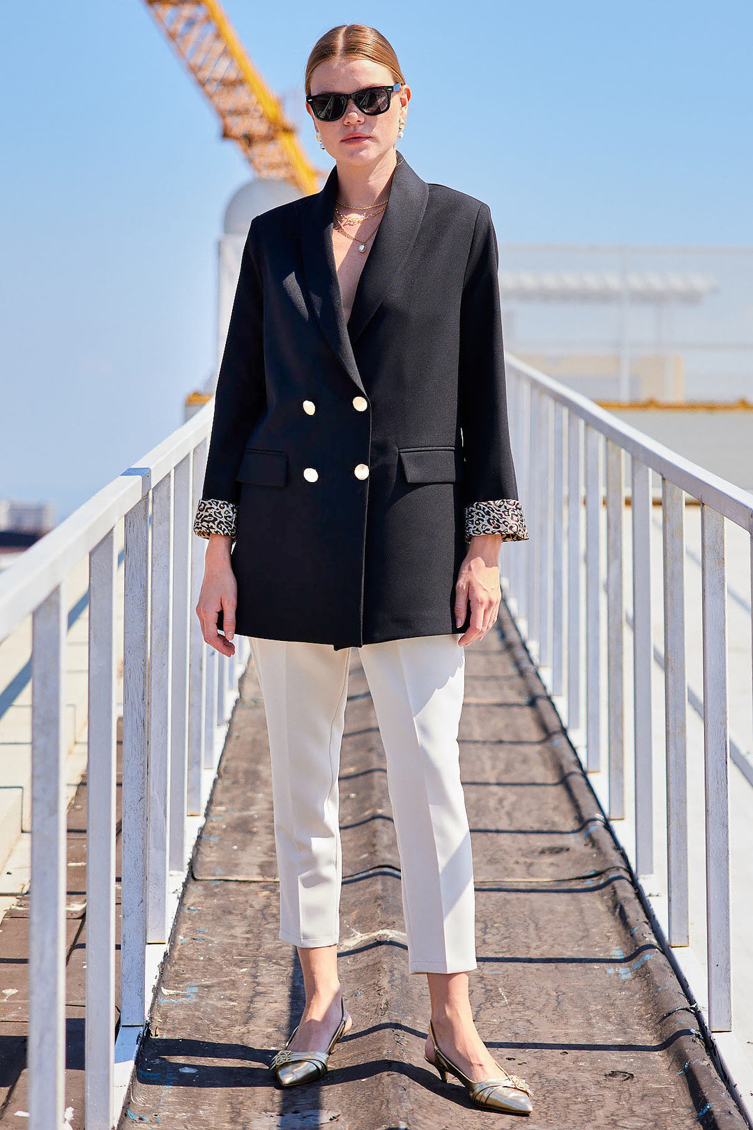 Bigdart 0704 Veste blazer avec détails de boutons - Noir
