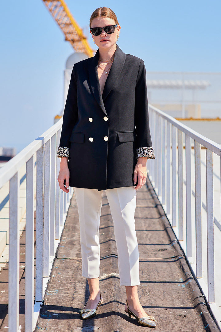 Bigdart 0704 Veste blazer avec détails de boutons - Noir