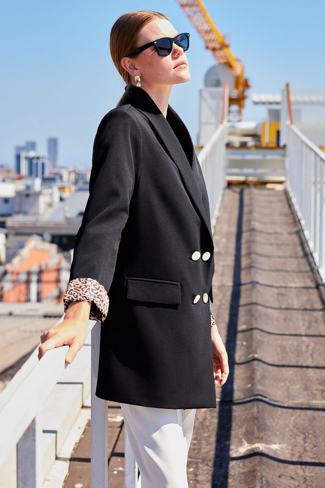 Bigdart 0704 Veste blazer avec détails de boutons - Noir