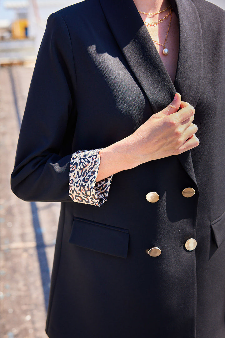 Bigdart 0704 Veste blazer avec détails de boutons - Noir