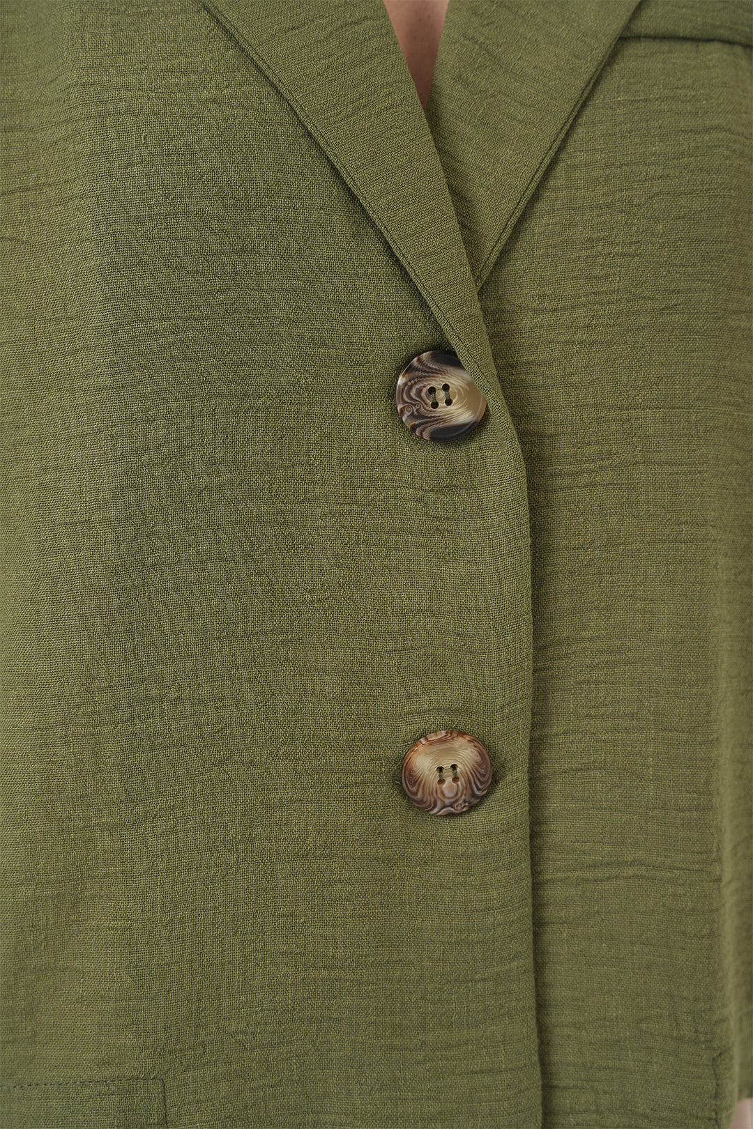 Bigdart 0706 Veste Crop en Lin - Kaki
