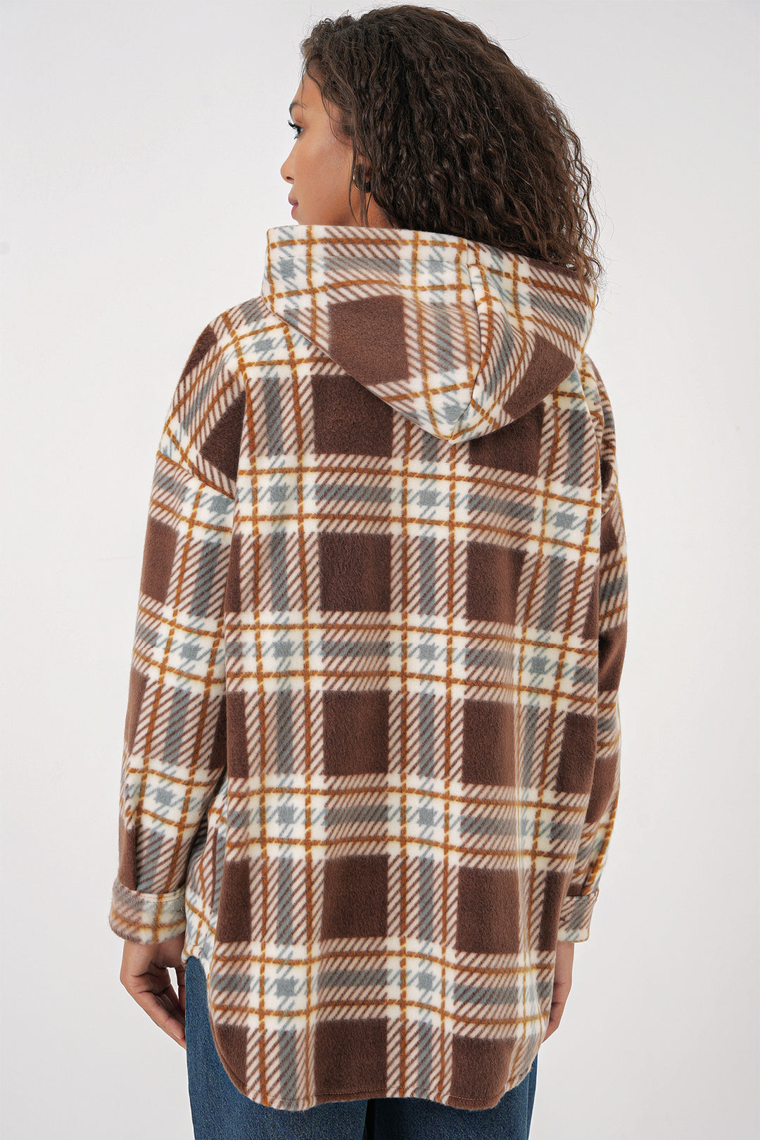 Bigdart 0710 Chemise Oversize à Capuche - C. Marron