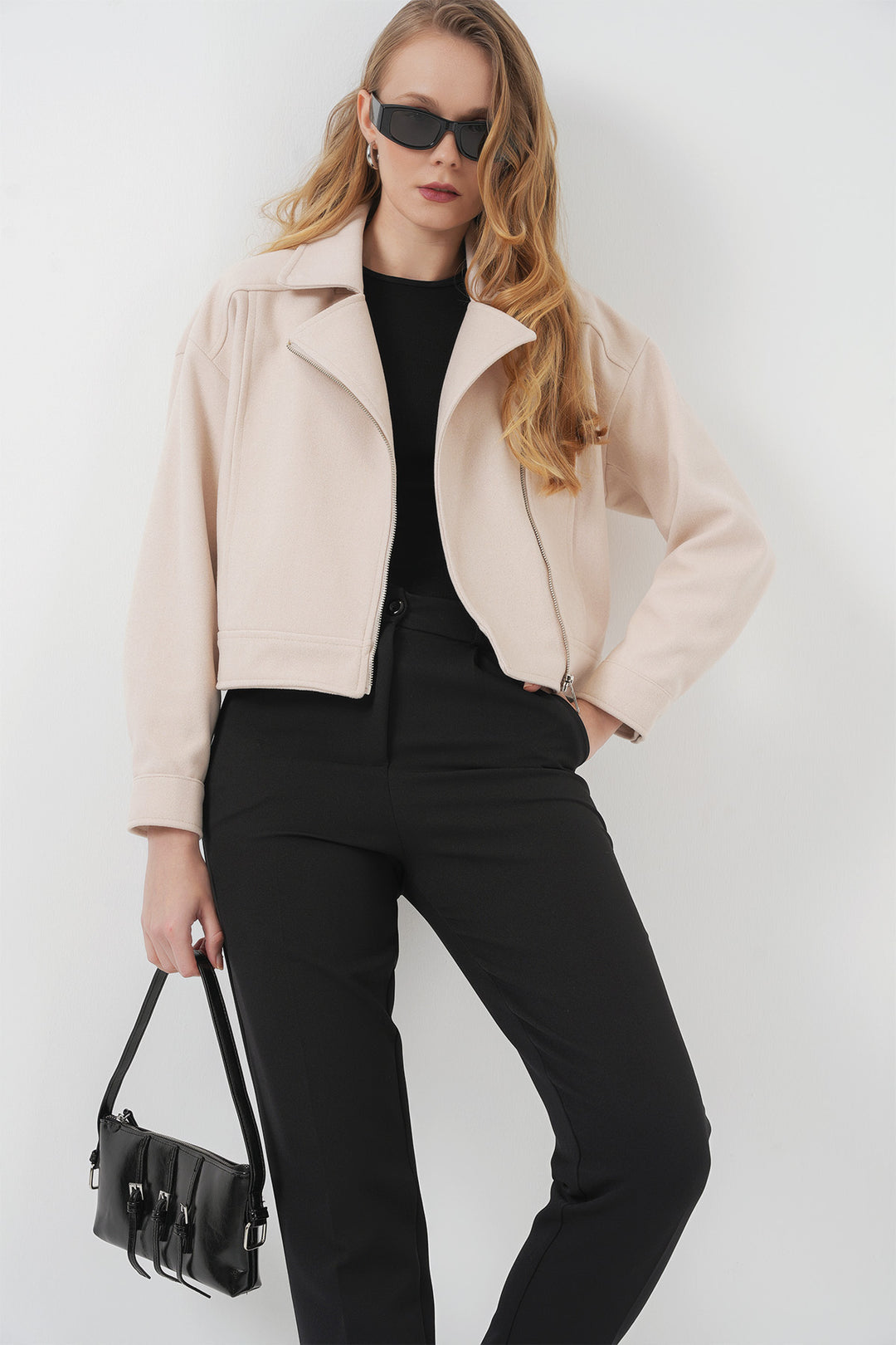 Bigdart 0717 Femme Veste en Laine Courte - Beige