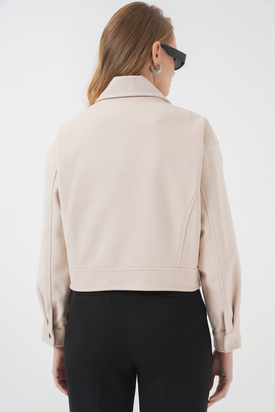Bigdart 0717 Femme Veste en Laine Courte - Beige