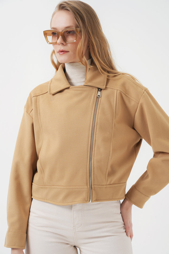 Bigdart Veste courte en laine femme 0717 - bisküvi