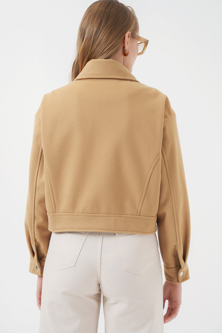 Bigdart Veste courte en laine femme 0717 - bisküvi