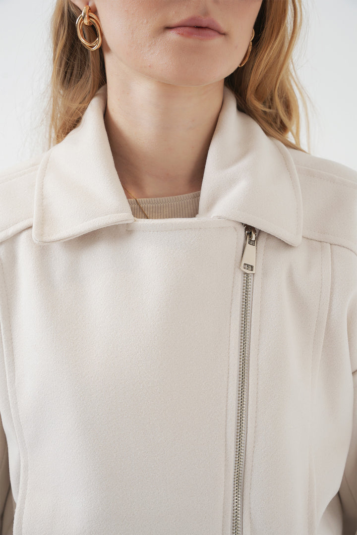 Bigdart 0717 Veste courte en laine pour femme - Écru