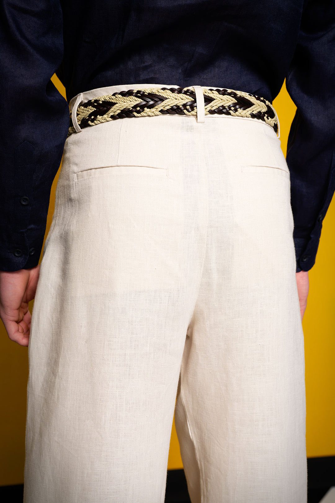 Giesto Pantalon Beige 100% Lin - Beige