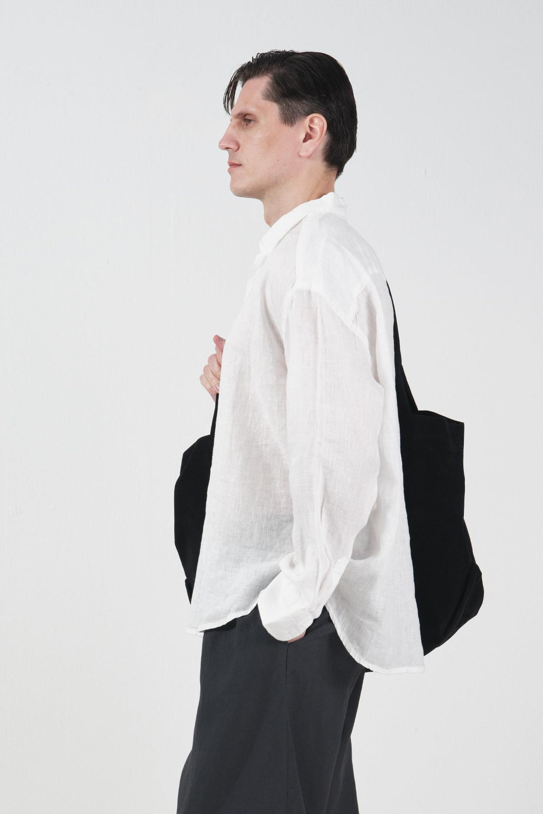 Giesto Chemise blanche oversize en 100% lin - Blanc
