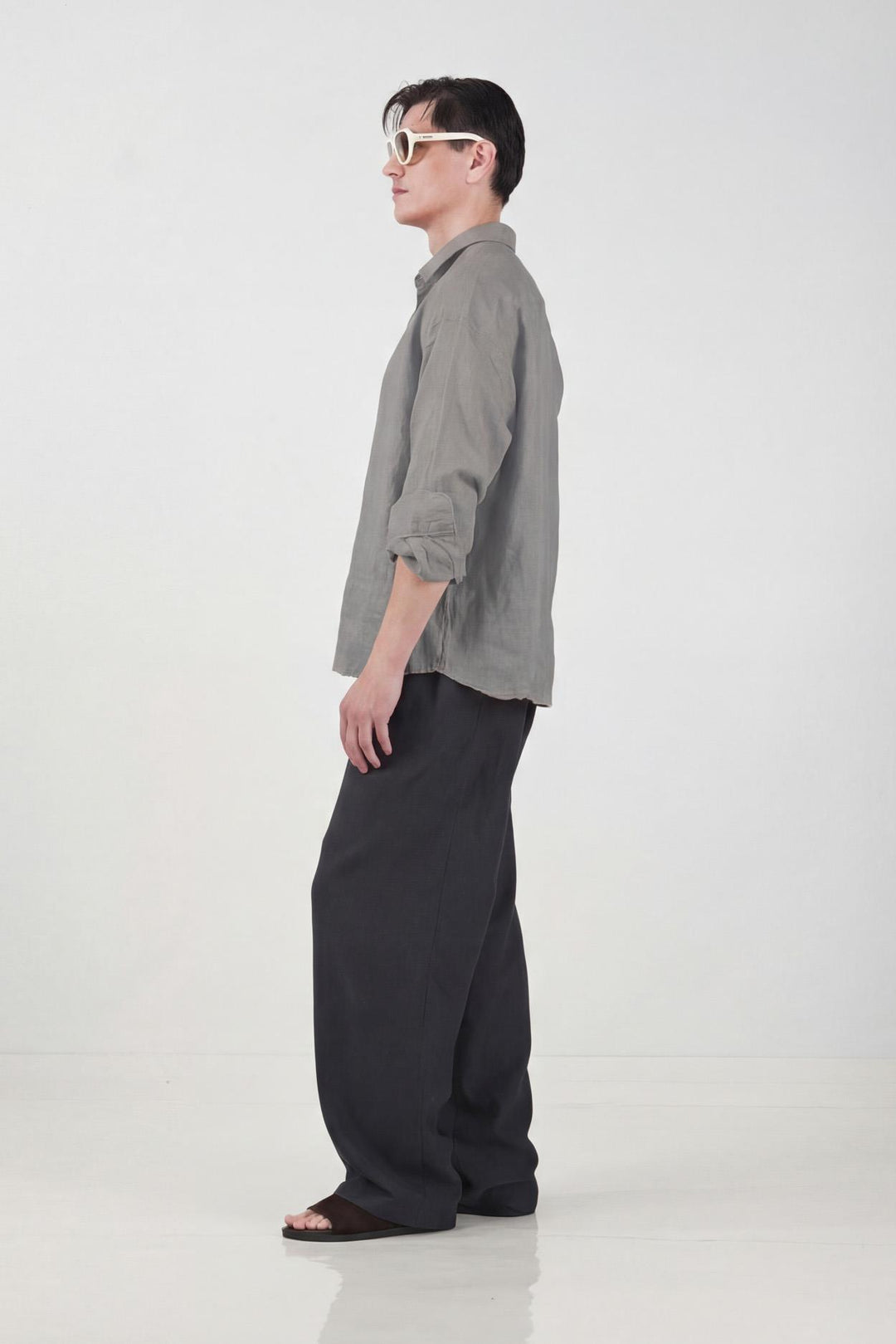 Giesto Chemise Oversize 100% Lin Gris - Gris