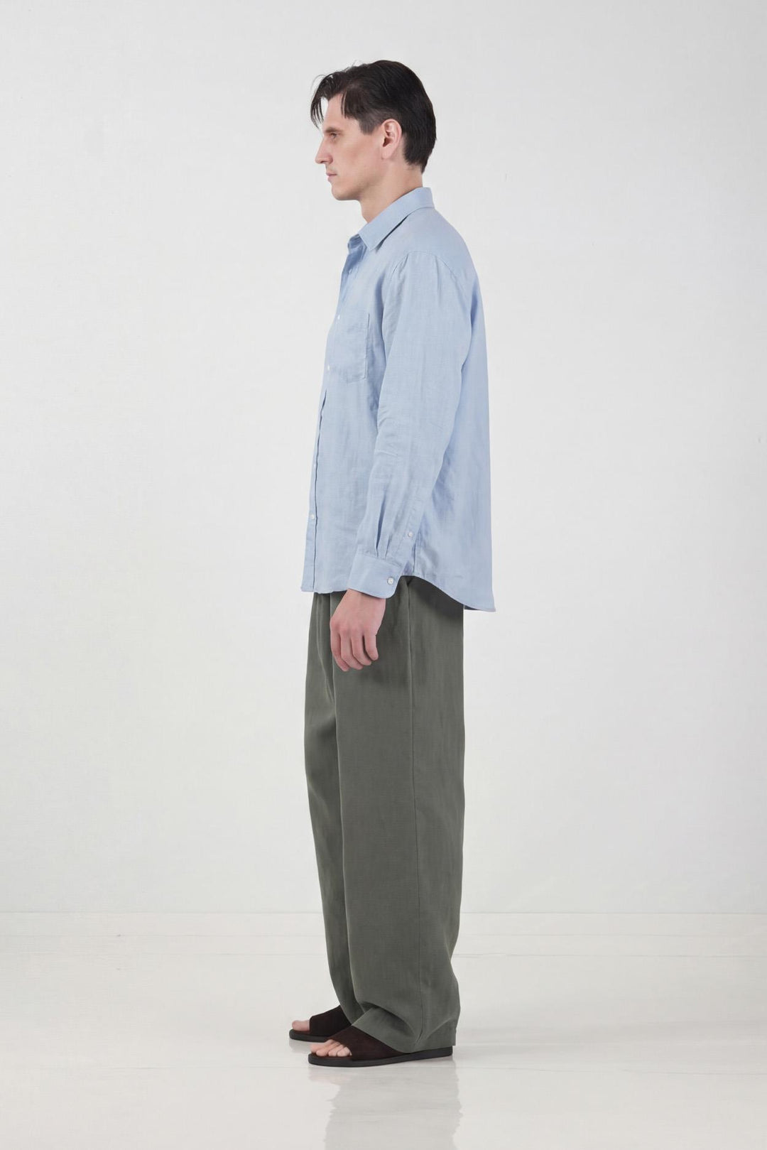 Giesto Chemise Oversize 100% Lin Bleu - Bleu