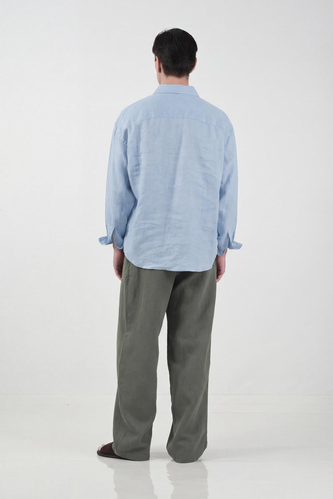 Giesto Chemise Oversize 100% Lin Bleu - Bleu