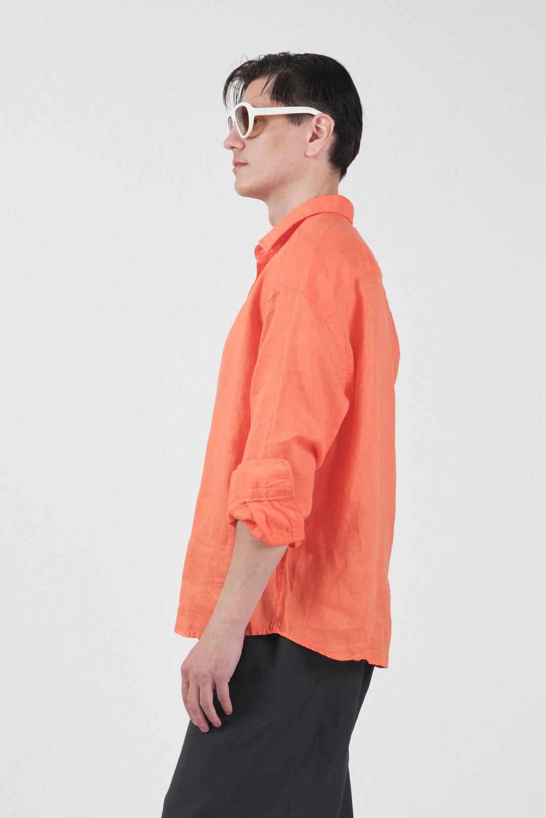 Giesto Chemise Oversize 100% Lin Orange - Orange