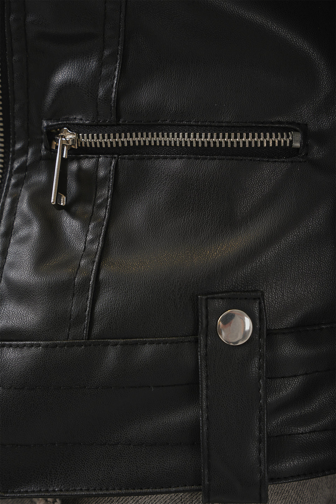 Bigdart 1025 Veste biker en simili cuir - Noir