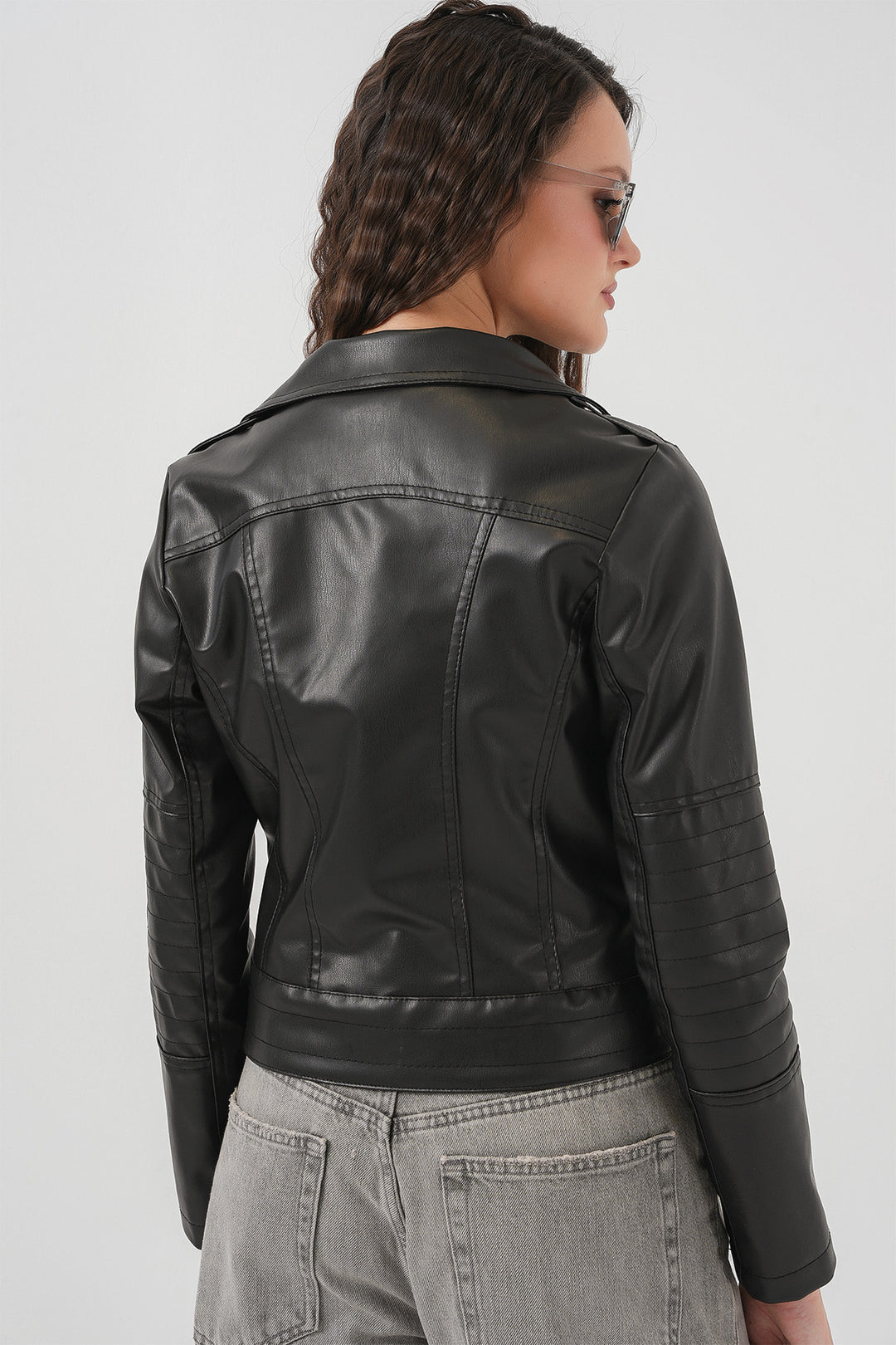 Bigdart 1025 Veste biker en simili cuir - Noir