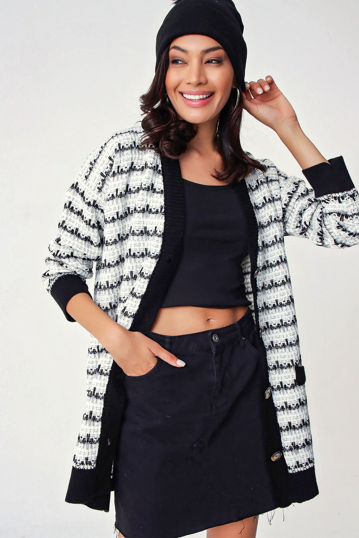 Bigdart 10298 Gilet en tricot à effet toile - Blanc