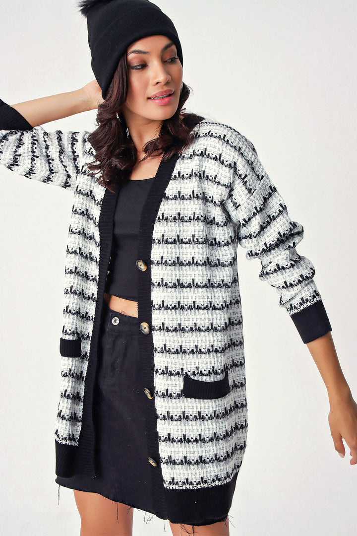 Bigdart 10298 Gilet en tricot à effet toile - Blanc