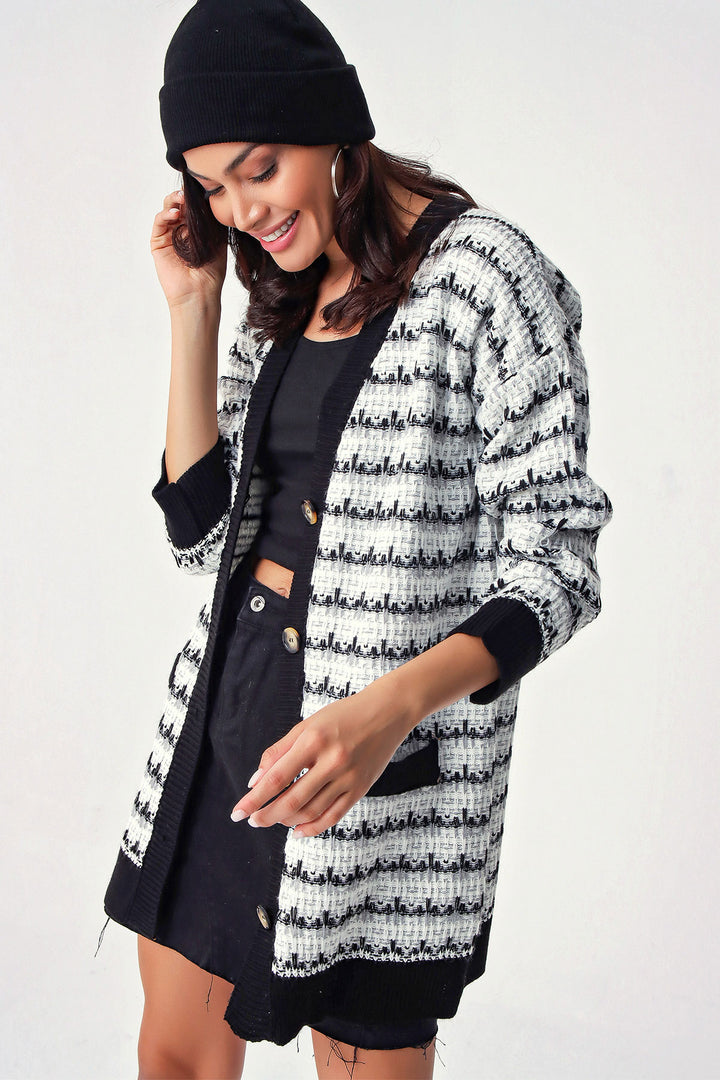 Bigdart 10298 Gilet en tricot à effet toile - Blanc