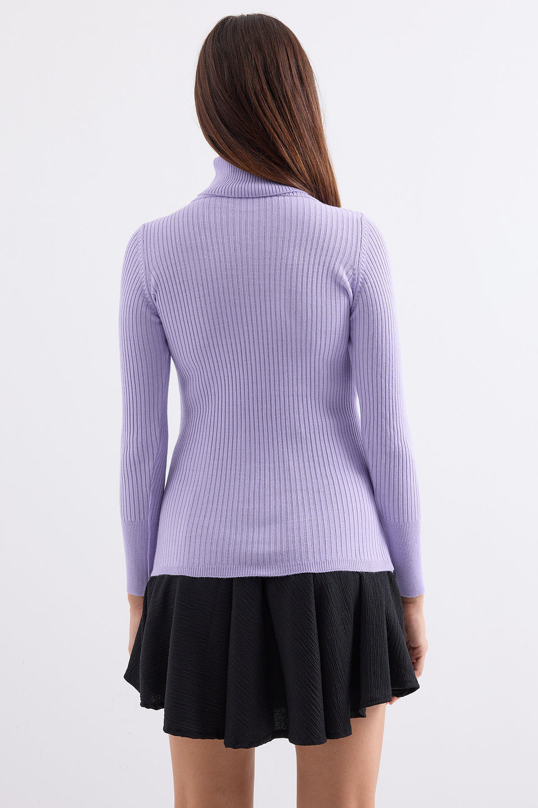 Bigdart 10311 Pull en tricot col roulé - Lilas