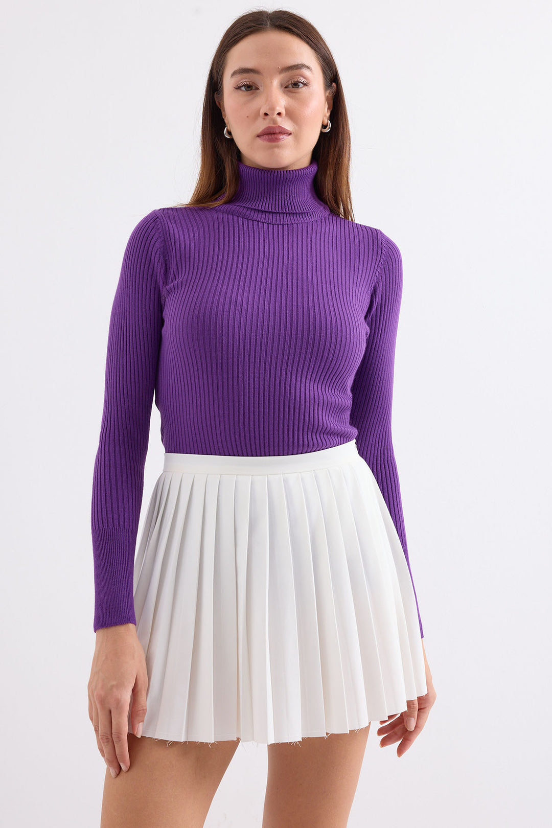 Bigdart 10311 Pull en tricot col bateau - Violet