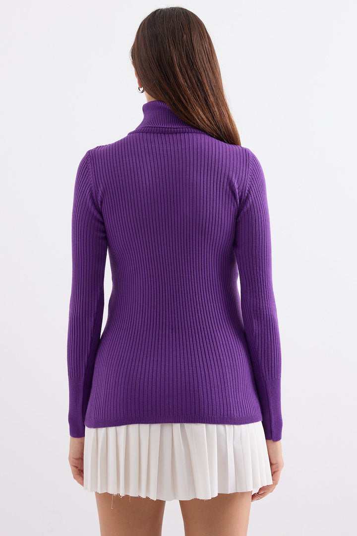 Bigdart 10311 Pull en tricot col bateau - Violet