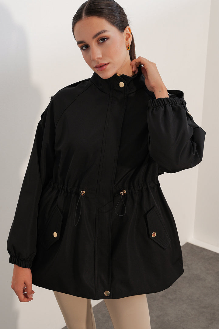 Bigdart 10322 Veste Femme à Taille Froncée - Noir