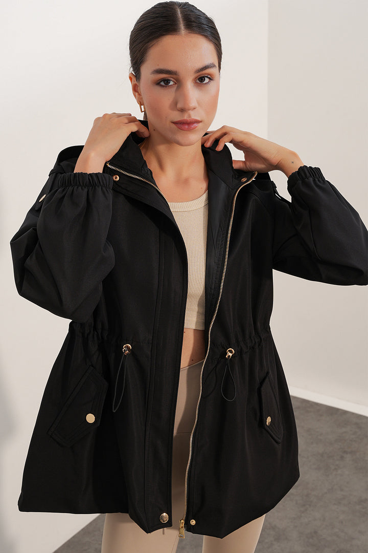 Bigdart 10322 Veste Femme à Taille Froncée - Noir