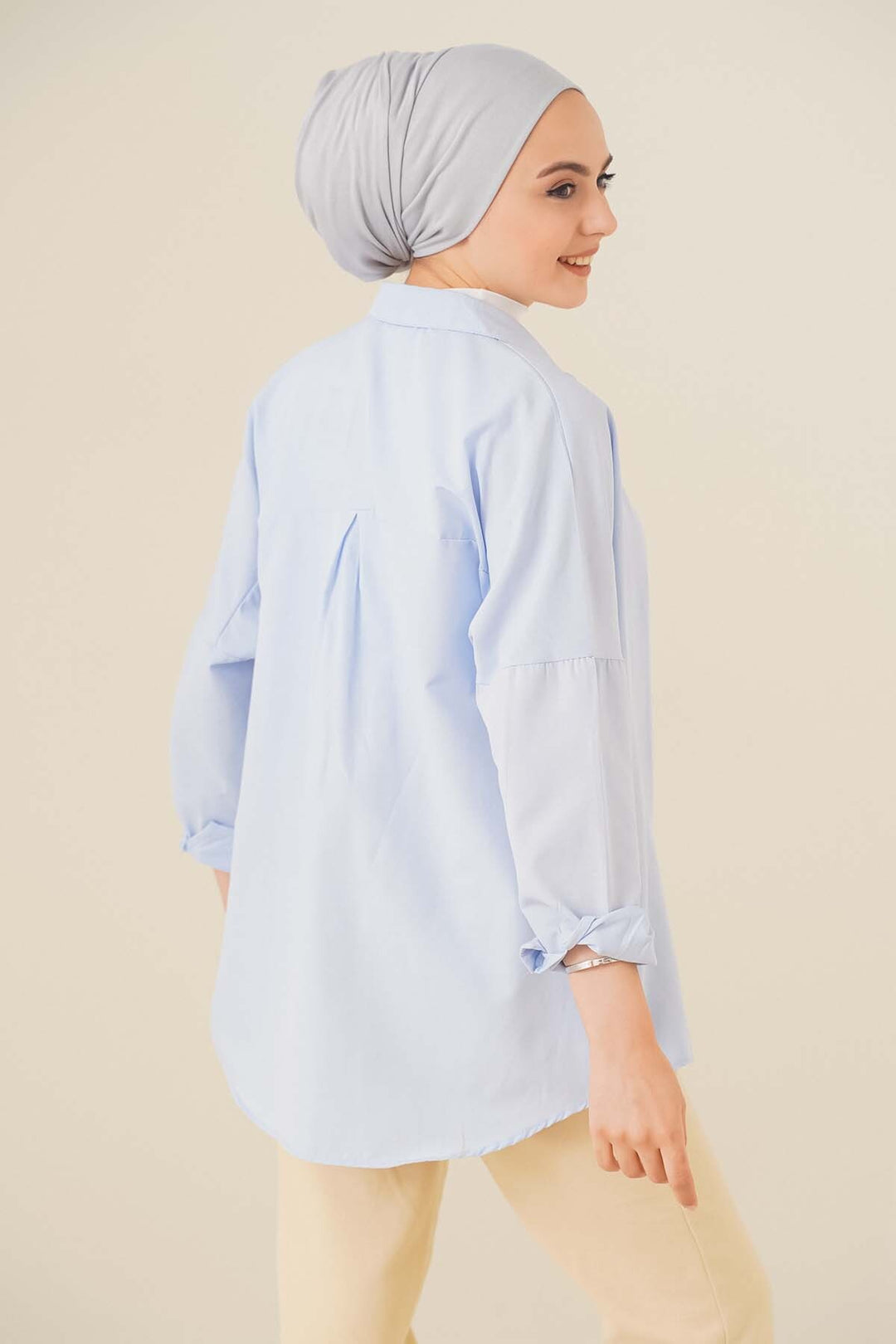 Bigdart 103901 Chemise Basique Modeste Oversize - Bleu Clair