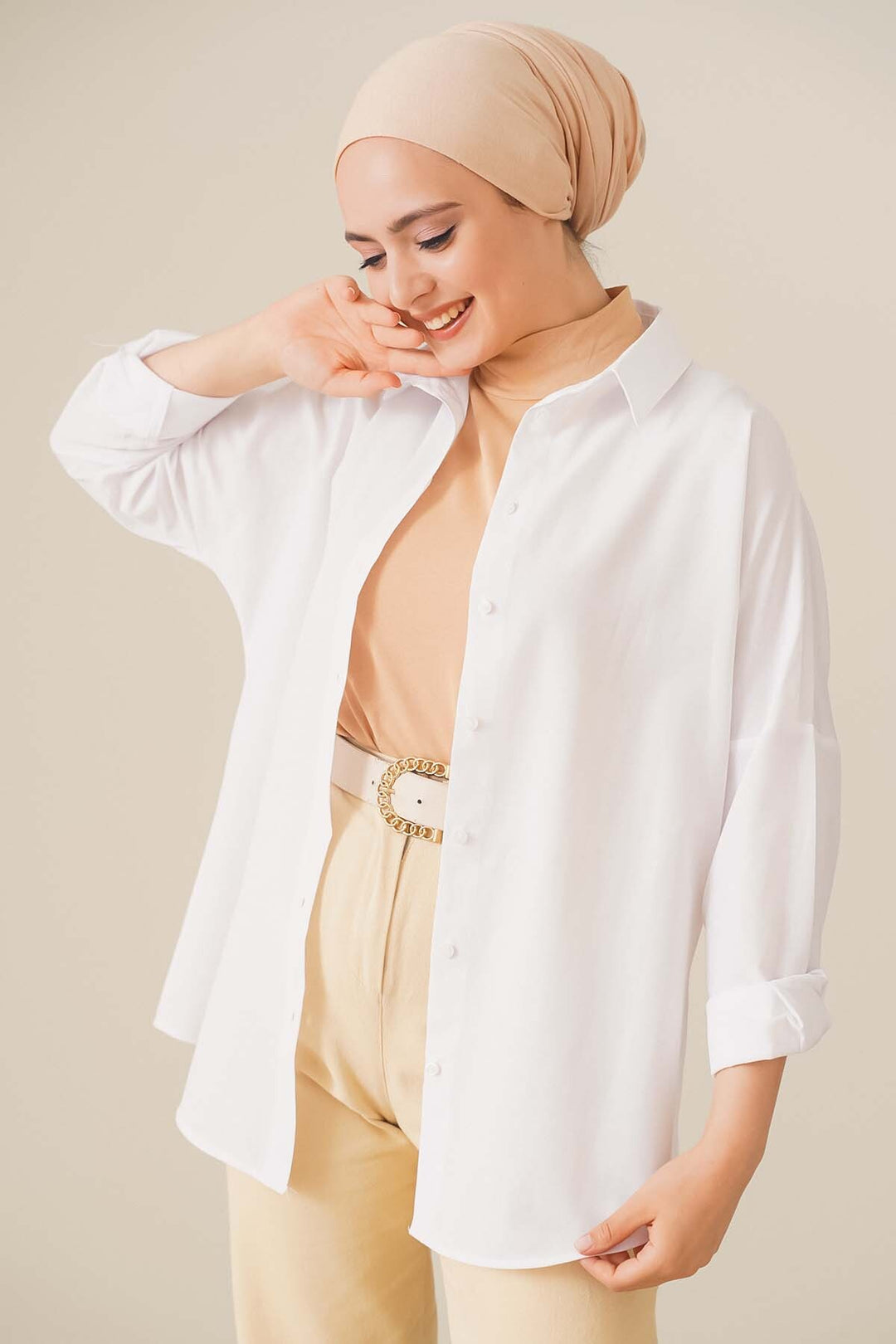 Bigdart 103901 Chemise Oversize Basique - Blanc