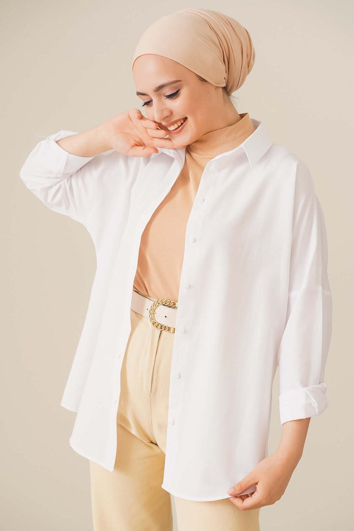 Bigdart 103901 Chemise Oversize Basique - Blanc