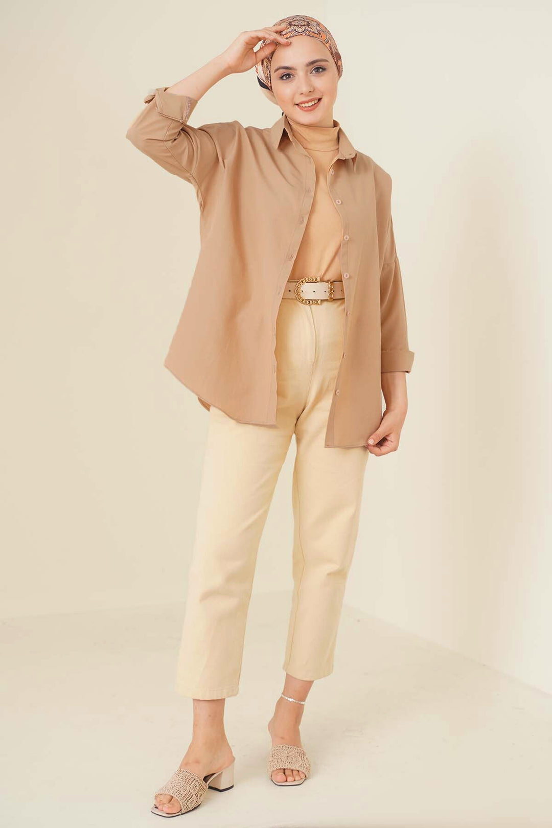 Bigdart 103901 Chemise Basique Modeste Oversize - Camel