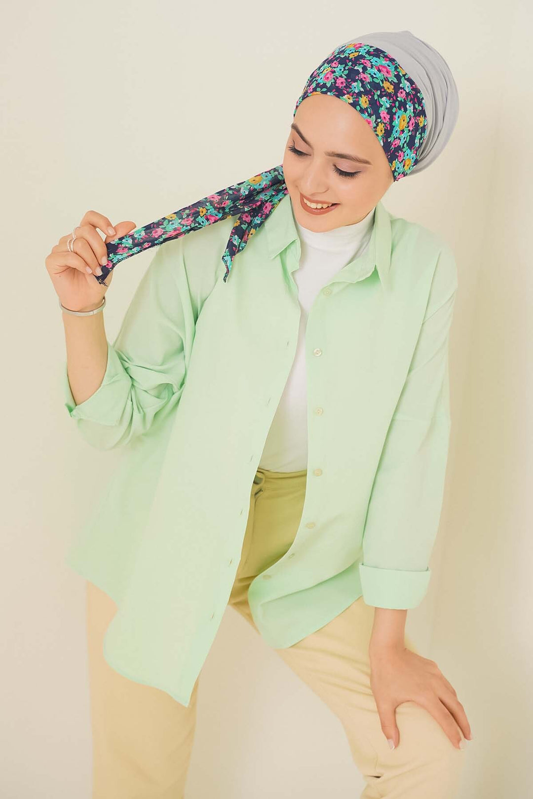Bigdart 103901 Chemise Basique Modeste Oversize - Vert Clair