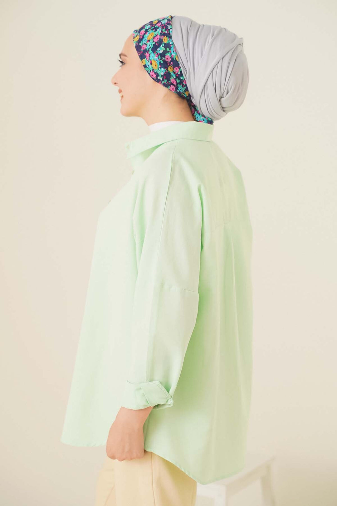 Bigdart 103901 Chemise Basique Modeste Oversize - Vert Clair