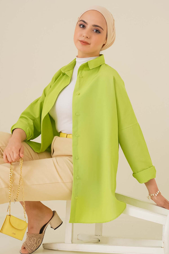 Bigdart 103901 Chemise Basique Modeste Oversize - Vert Foncé