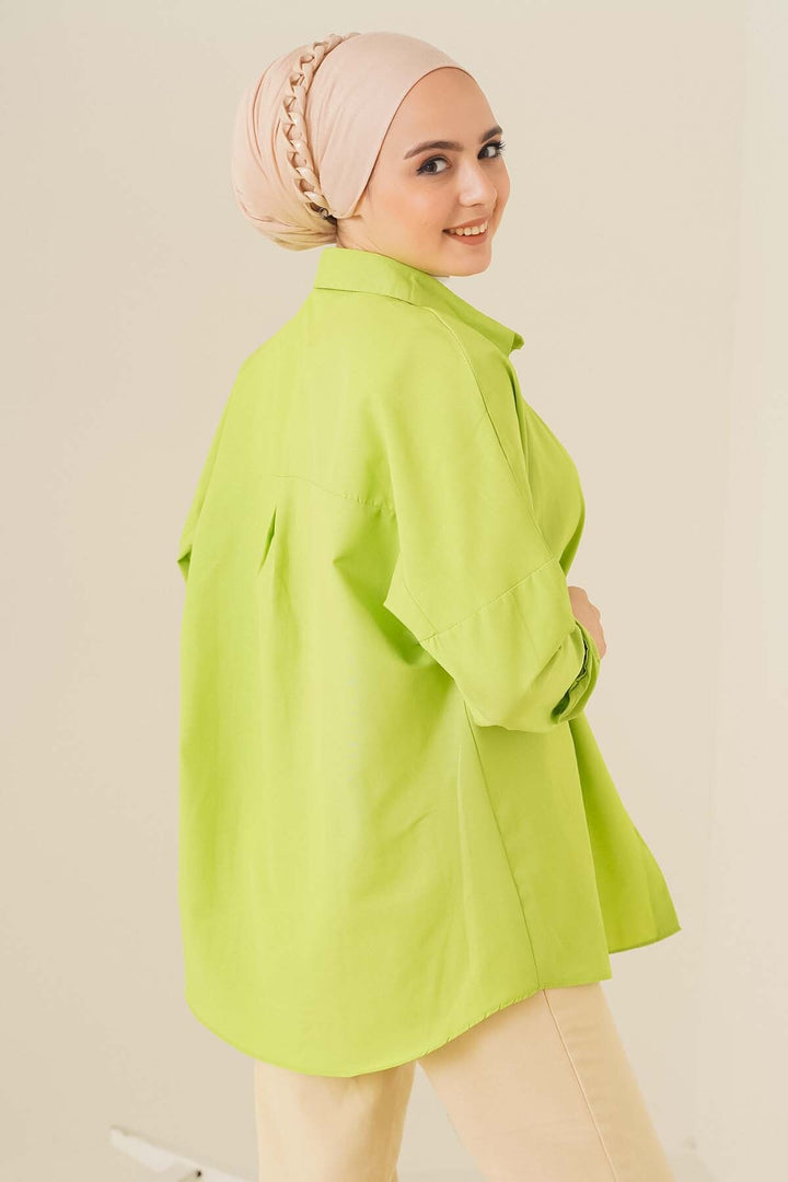 Bigdart 103901 Chemise Basique Modeste Oversize - Vert Foncé