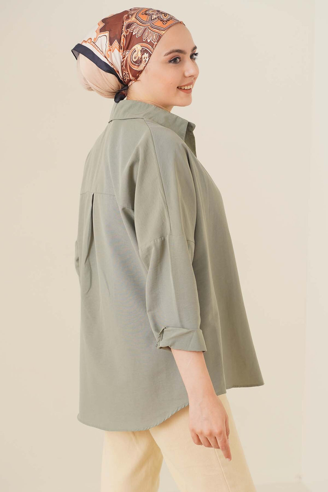 Bigdart Chemise Basique Oversize de Prêt-à-Porter 103901 - Kaki