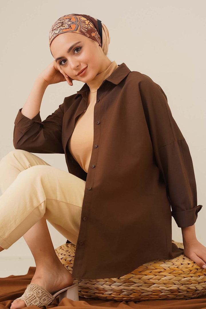 Bigdart 103901 Chemise Oversize Basique - Marron