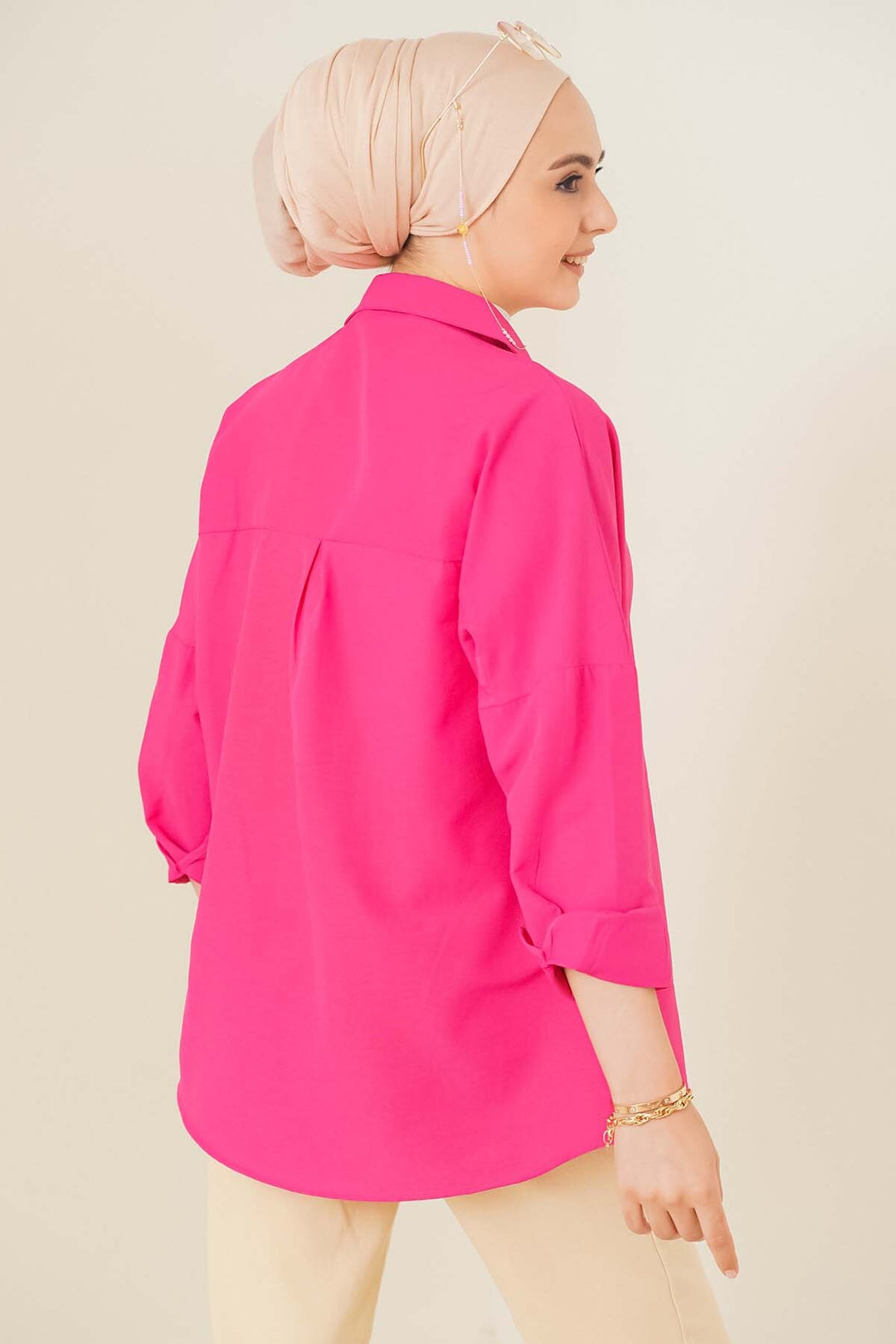 Bigdart Chemise basique oversize de mode 103901 - Foncé Rose