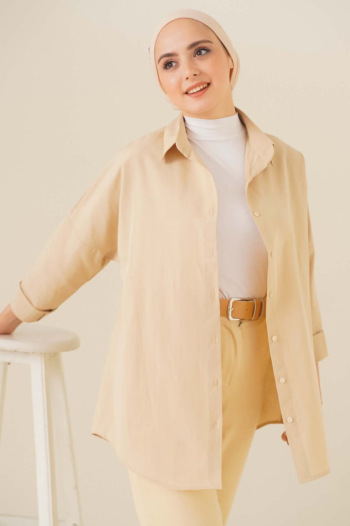 Bigdart 103901 Chemise de base oversize - Crème