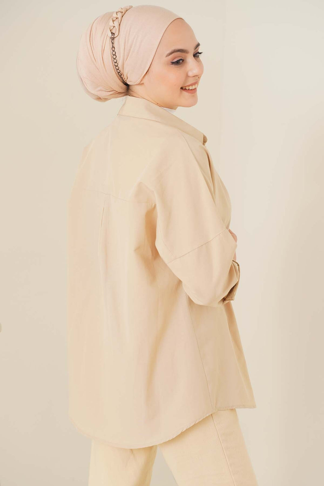 Bigdart 103901 Chemise de base oversize - Crème