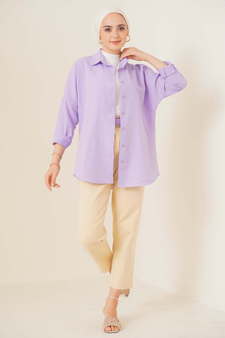 Bigdart 103901 Chemise Tesettür Basique Oversize - Lilas
