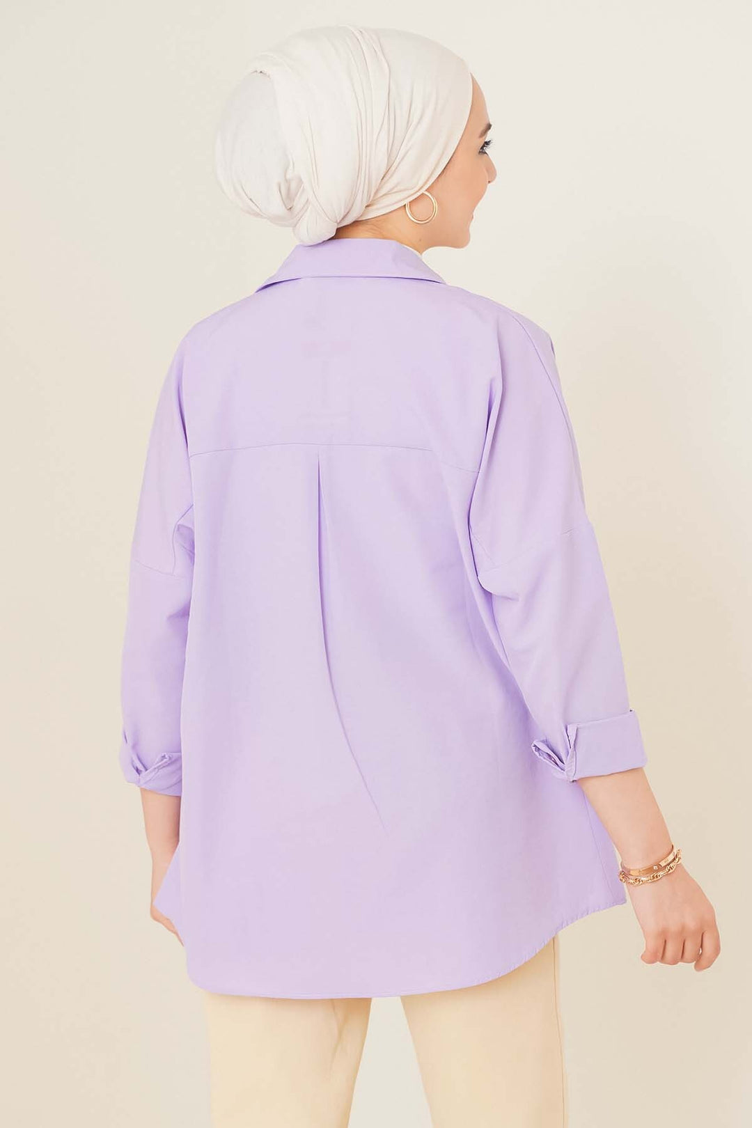 Bigdart 103901 Chemise Tesettür Basique Oversize - Lilas