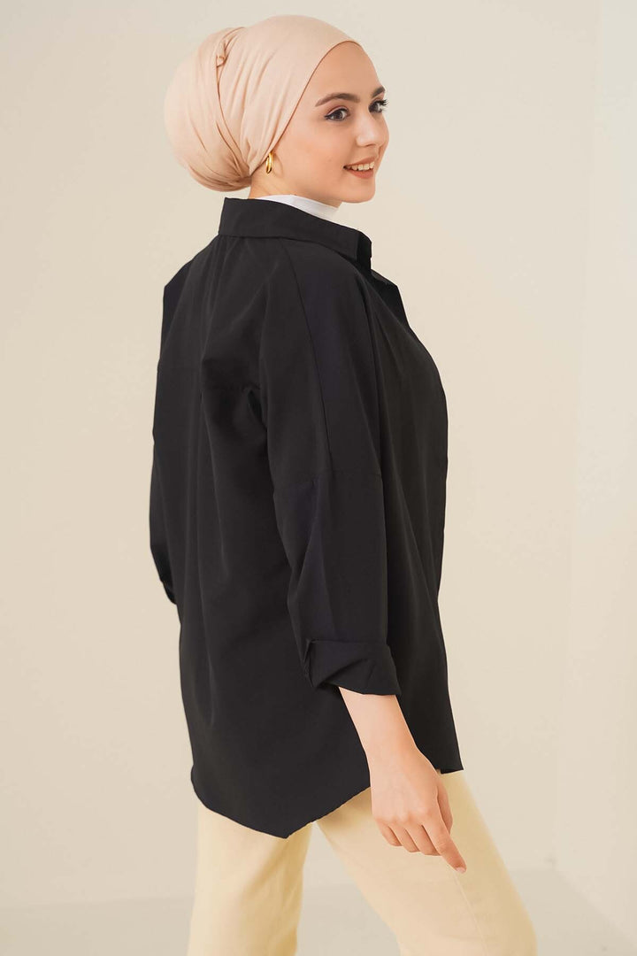 Bigdart 103901 Chemise Modeste Basique Oversize - Noir
