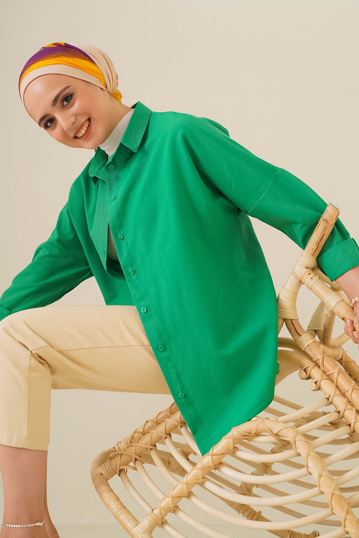 Bigdart 103901 Chemise Oversize Basique - Vert