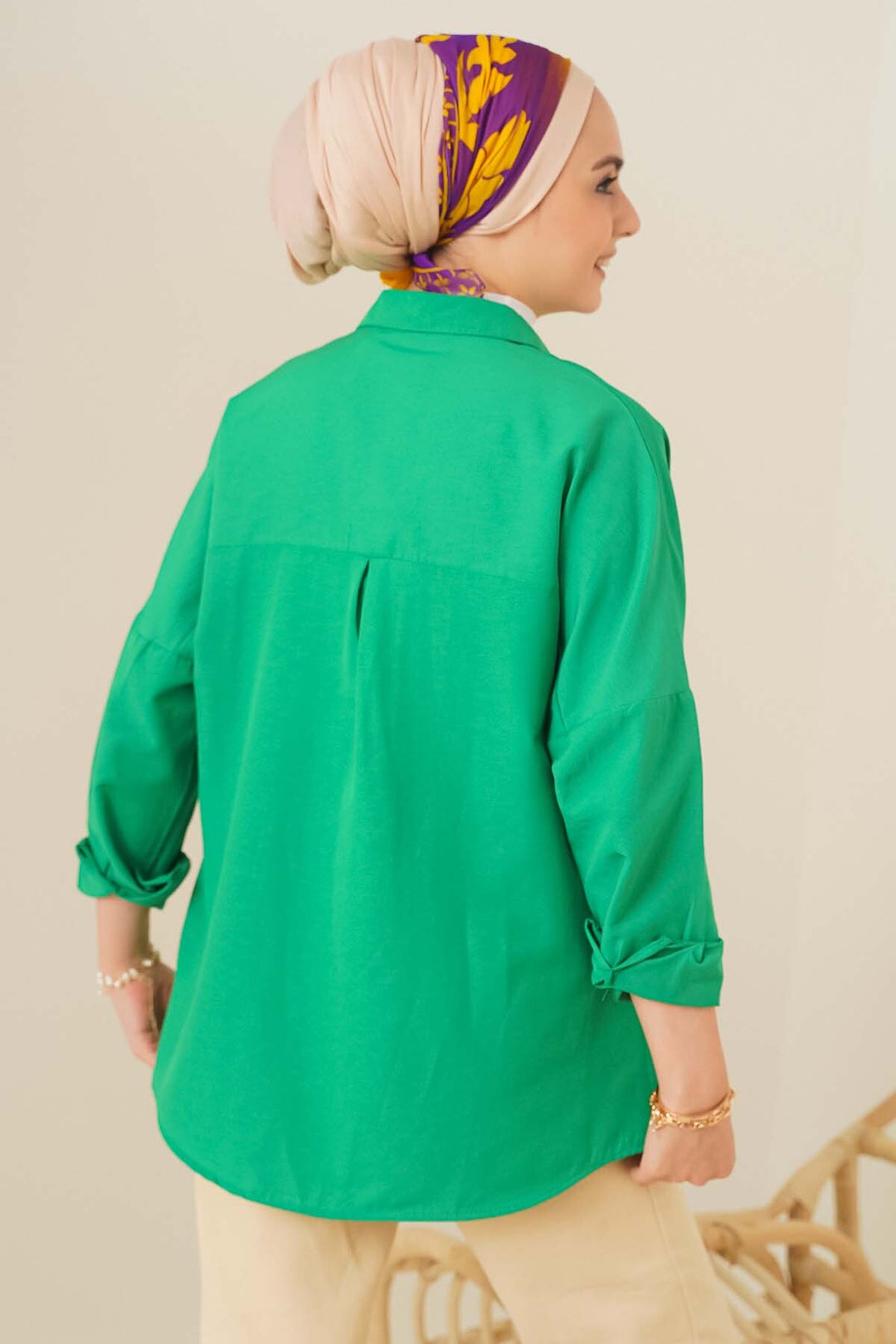 Bigdart 103901 Chemise Oversize Basique - Vert