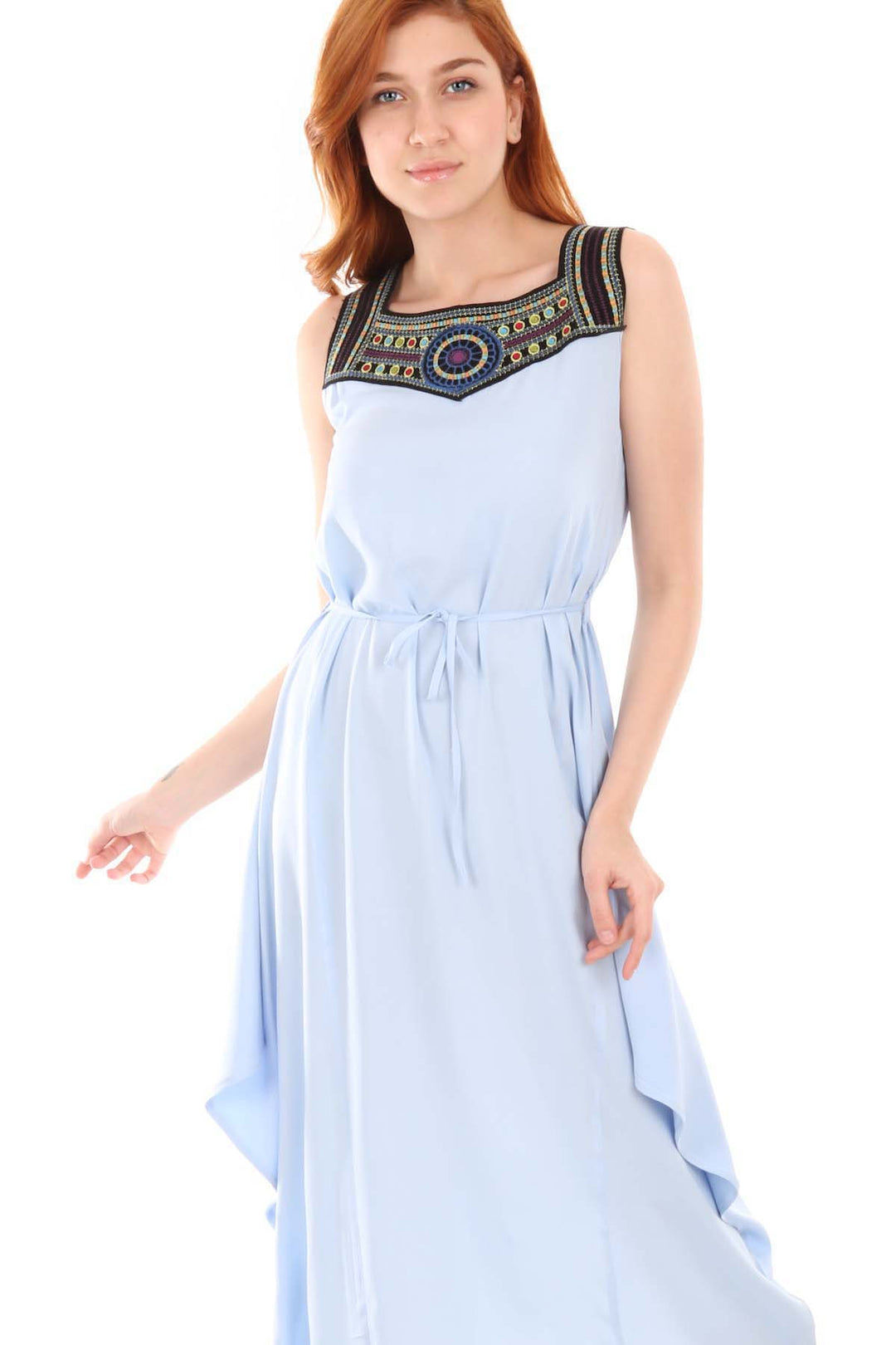 Bigdart Robe brodée sur le devant 1512 - Bleu