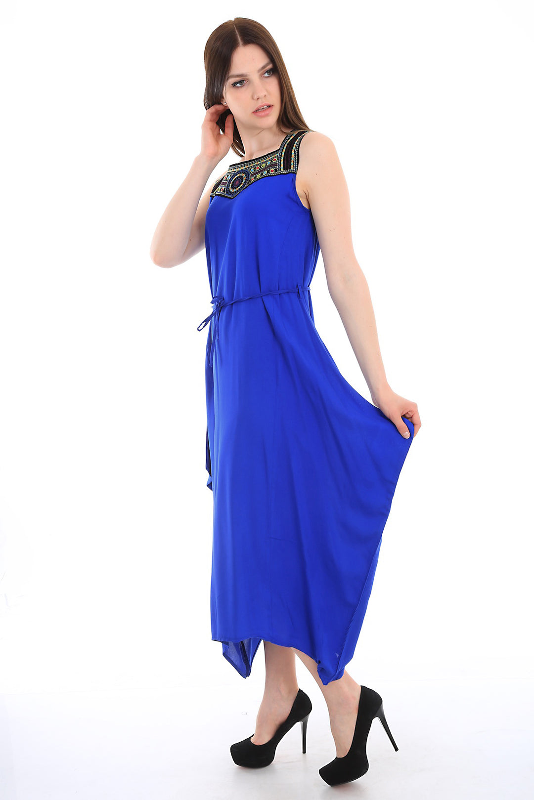 Bigdart 1512 Robe avec broderie à l'avant - Bleu roi