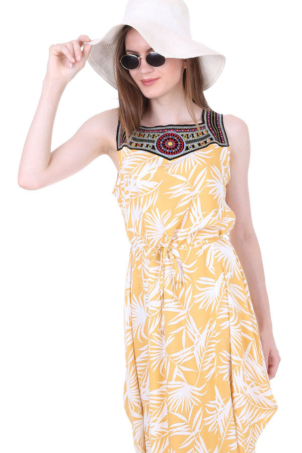 Bigdart 1512 Robe avec broderie à l'avant - Jaune
