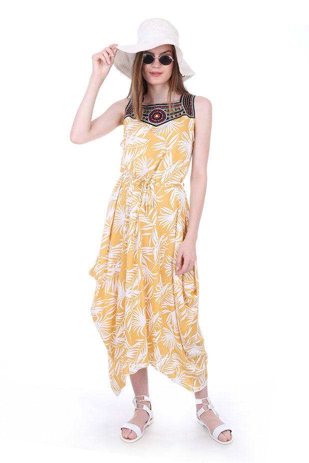 Bigdart 1512 Robe avec broderie à l'avant - Jaune