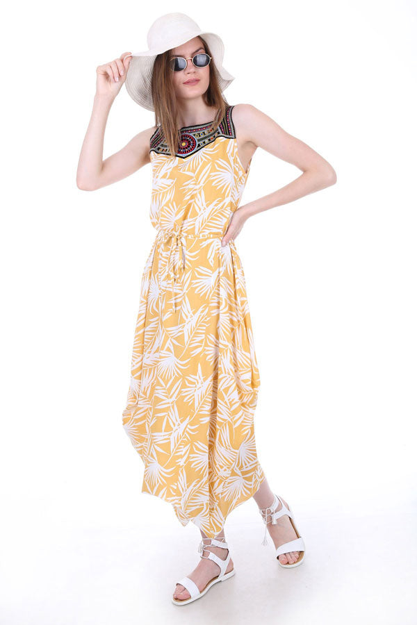 Bigdart 1512 Robe avec broderie à l'avant - Jaune